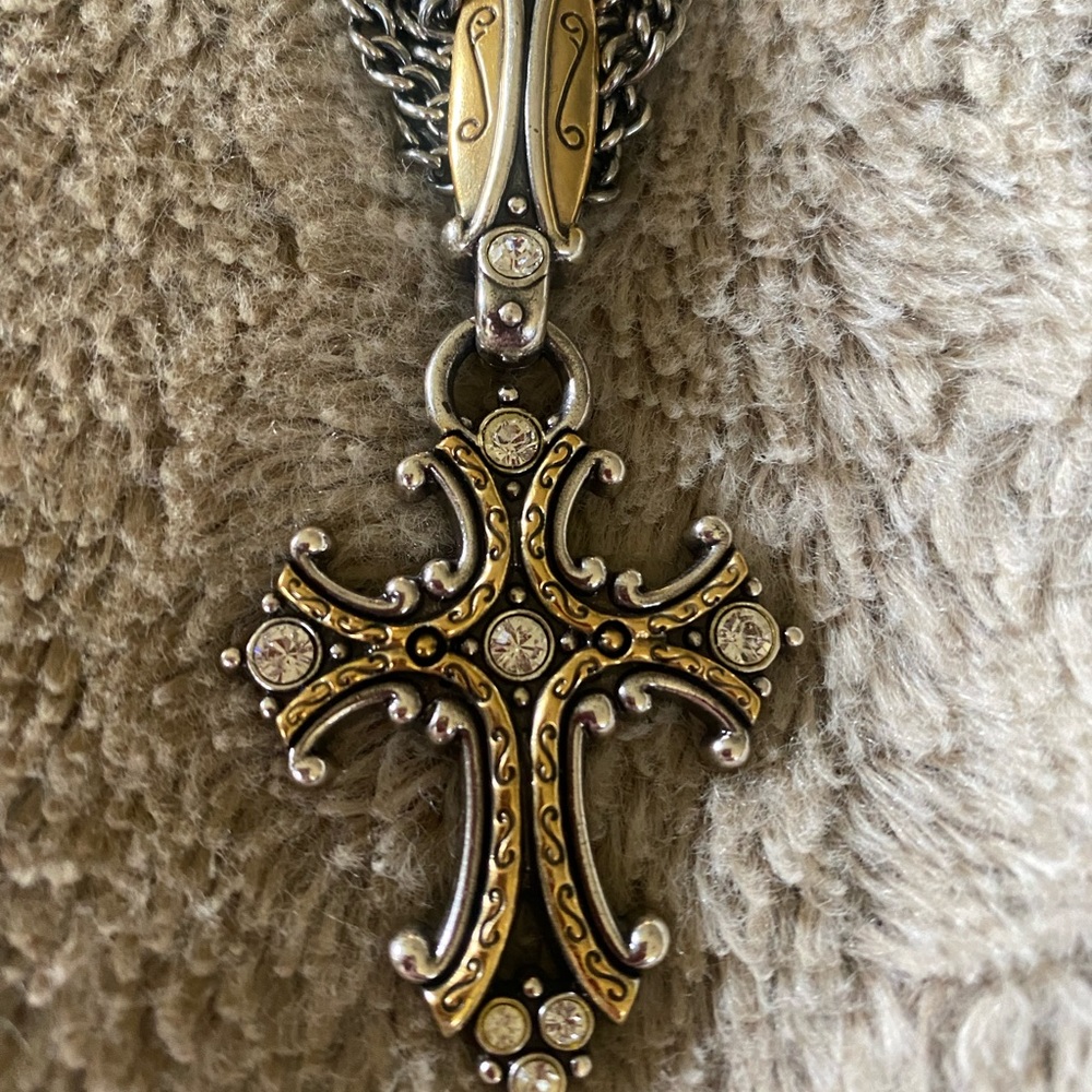 Brighton 2-toned cross necklace